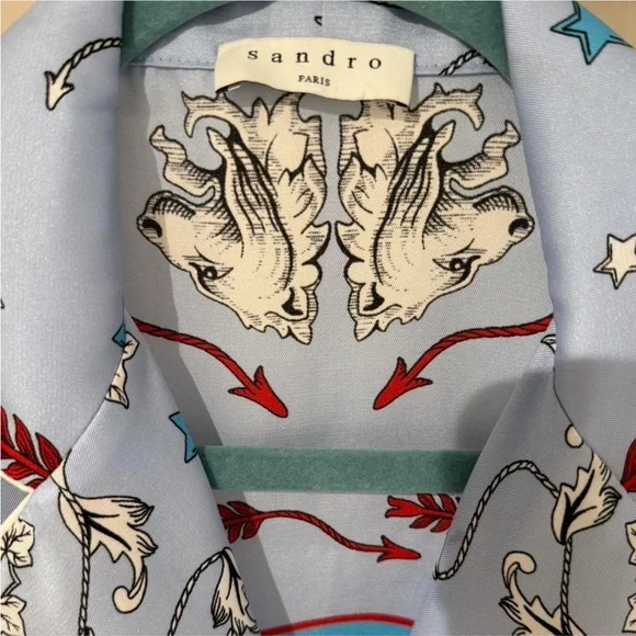 Sandro Blue Patterned Blazer - Picture 2 of 5